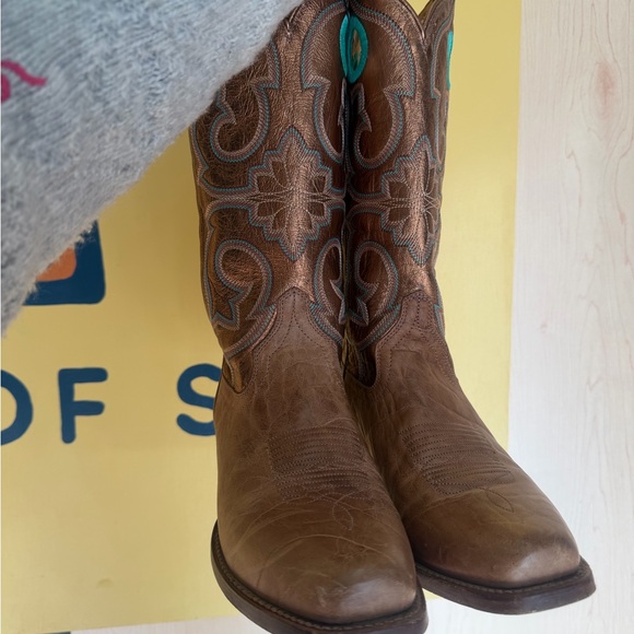 TECOVAS Brown Western Leather Boots size 7 - Picture 16 of 16